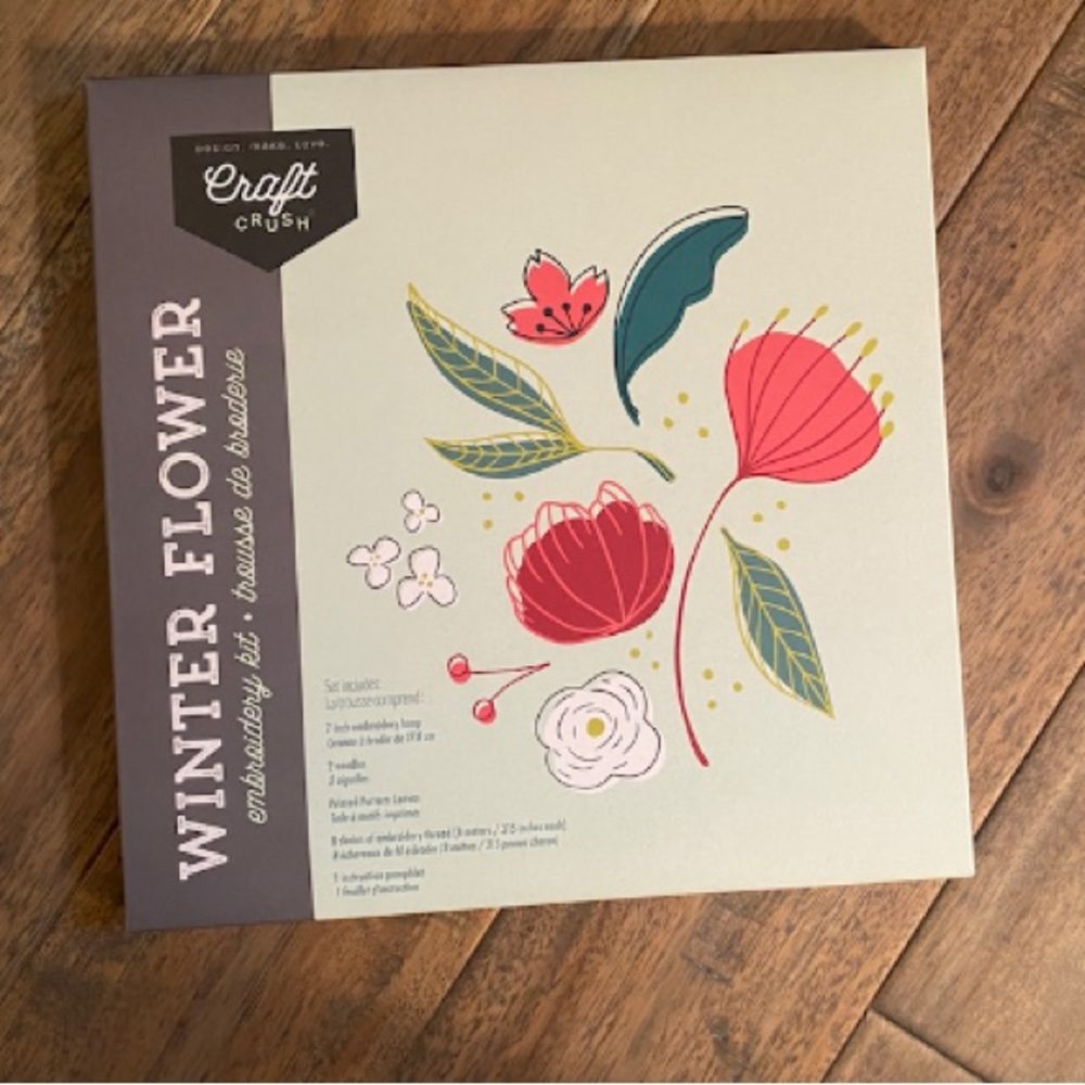 Craft Crush Winter Flower Embroidery Kit